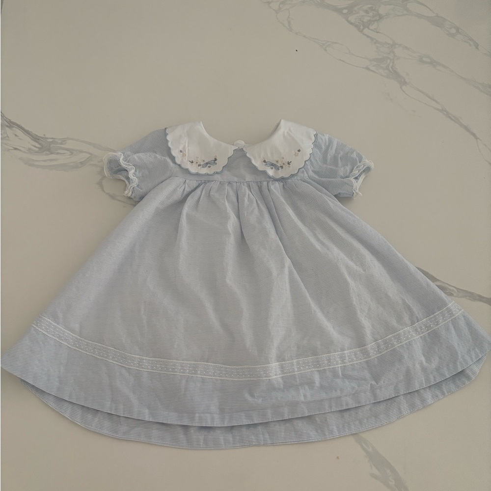 Blue Kids Dress with White Collar